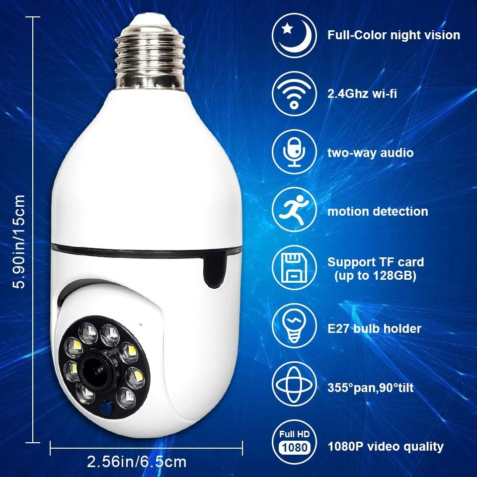 Cctv – 1080p Full Hd Cctv Camera -cctv Camera Wifi – Wifi Smart Camera – Wifi Camera -home Security Camera – Smart Camera  Wifi Camera Bulb Socket –  Camera Cctv – Security Camera