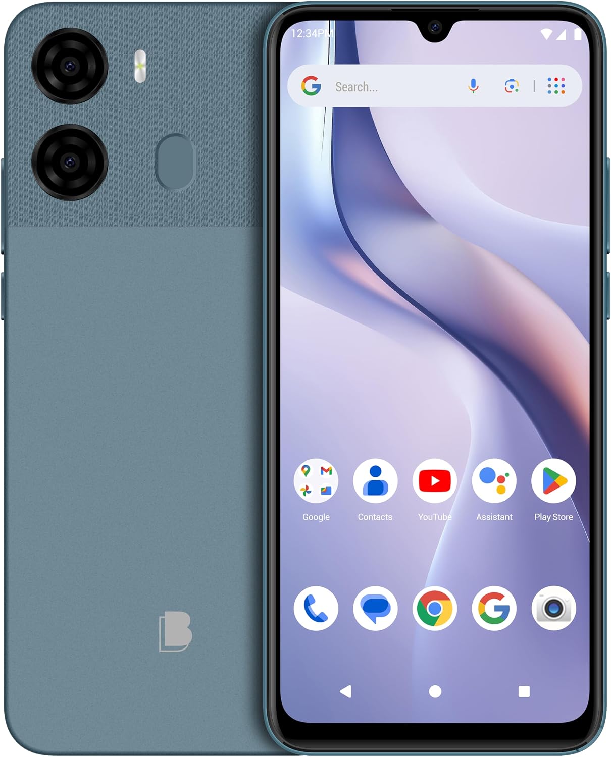 BLU K2 | Unlocked | 6.88” HD+ Display | 13MP Main Camera + 8MP Selfie Camera | 64GB | 5,000mAh Battery | Android 15 | US Version | US Warranty | Blue