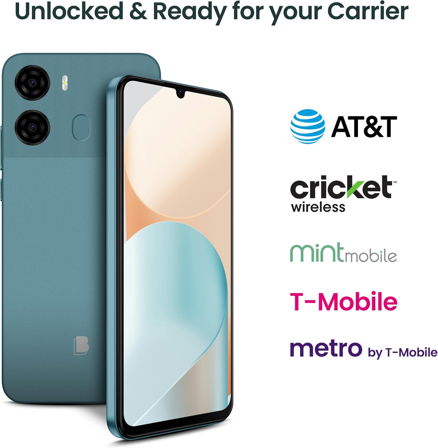 BLU K2 | Unlocked | 6.88” HD+ Display | 13MP Main Camera + 8MP Selfie Camera | 64GB | 5,000mAh Battery | Android 15 | US Version | US Warranty | Blue - Image 3